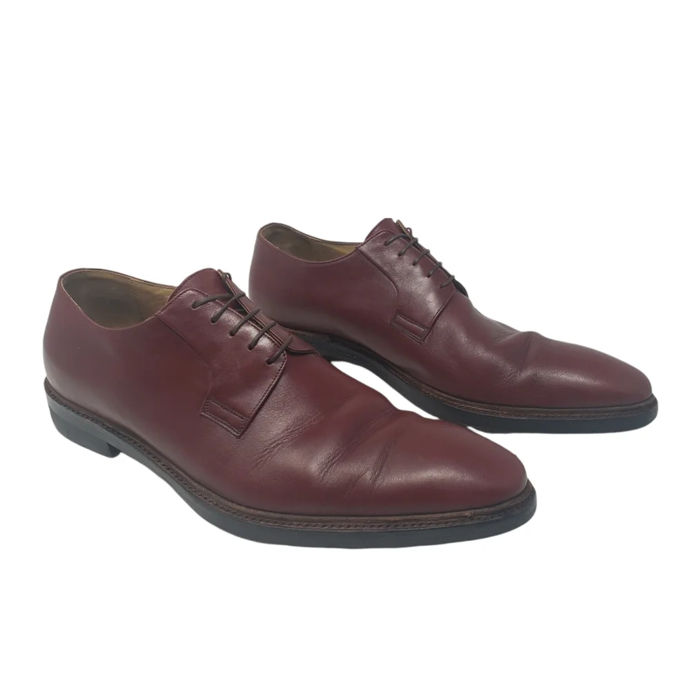 Thoma's Burgundy Leather Oxford Shoes Size‎ Eur 45 US 11 Lace Up